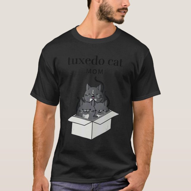 Tuxedo kattmamma söt t shirt (Framsida)