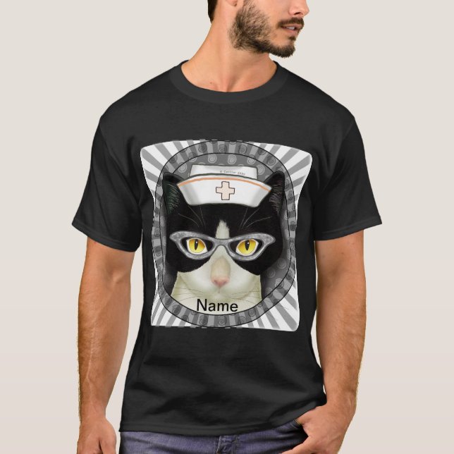 Tuxedo-kattsköterska T Shirt (Framsida)