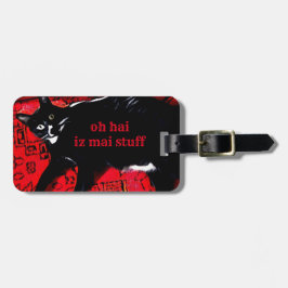 Tuxedo Kattunge på Red Matta Bagagebricka