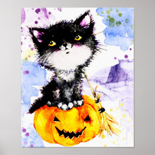 Tuxedo kitten på pumpa poster