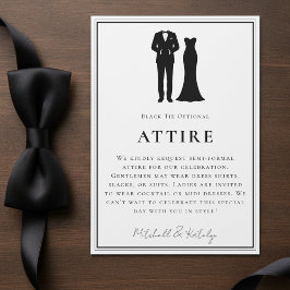 Tuxedo & klänning Minimal kant Vit bröllopsklädsel Tilläggskort