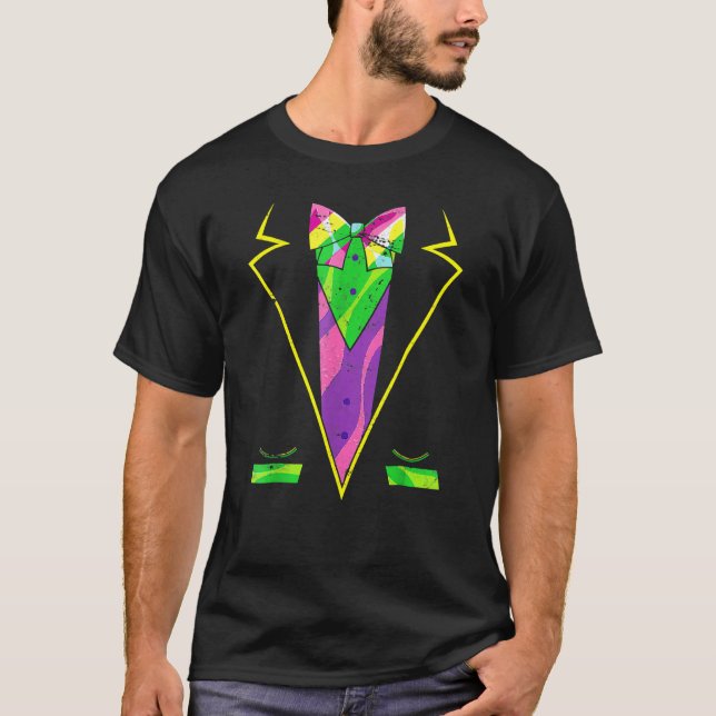 Tuxedo Kostym Mardi Gras Costume New Orleans Carni T Shirt (Framsida)