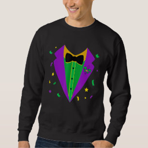 Tuxedo kostym Mardi Gras karneval parad maskerad Lång Ärmad Tröja