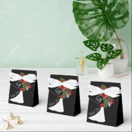 Tuxedo Kostym och Bride Silhouette Bröllop Presentaskar