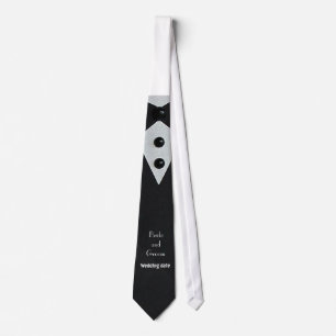 "Tuxedo look" Grooms Bröllop Tie Slips