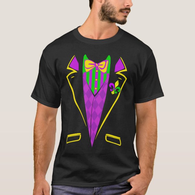 Tuxedo Mardi Gras Carnival Festival Costume Manar  T Shirt (Framsida)