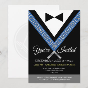 Tuxedo Masonic-inbjudningar Frimurjudar Inbjudningar