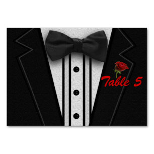 Tuxedo med Bow Tie Monogram Bordsnummer