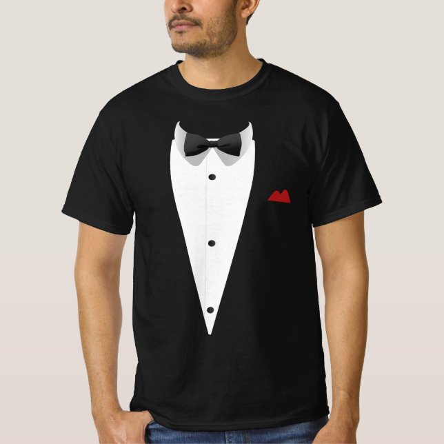 Tuxedo med Bowtie For Bröllop Nyårsafton T Shirt (Framsida)