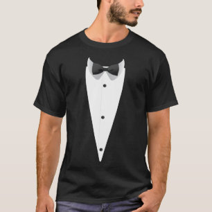 Tuxedo med Bowtie för Bröllop T Shirt