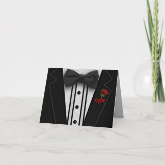 Tuxedo med monogram för kupongblad anteckningskort