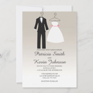 Tuxedo och Dress Bröllop Inbjudningar