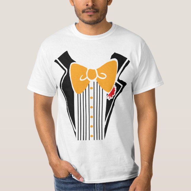 Tuxedo - Orange Tie Tee Shirt (Framsida)