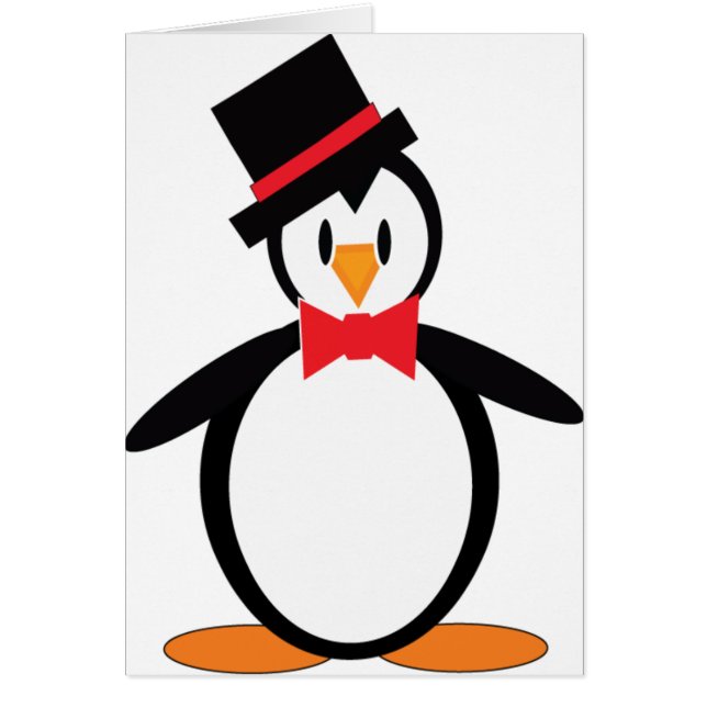 Tuxedo-Pengo Hälsningskort (Framsidan)