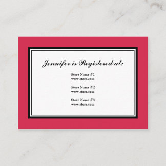 Tuxedo-registreringskort i Classic Red Tilläggskort