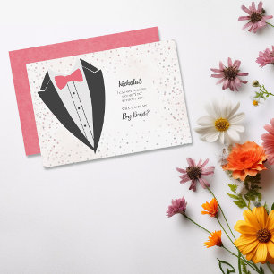 Tuxedo Ring Bearer Confetti Frieri Inbjudningar