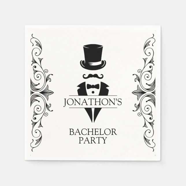 Tuxedo Sällskapsfest Cocktail Pappersservett (Framsidan)