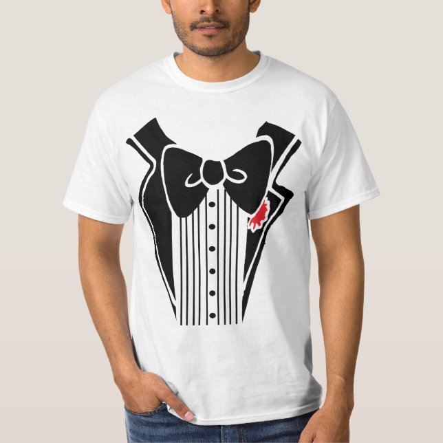 Tuxedo Shirt Black Tee Shirt (Framsida)
