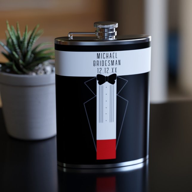 Tuxedo Smokband Bröllopsdammar Brudgum Flask Fickplunta (Skapare uppladdad)