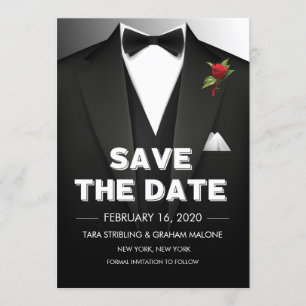 Tuxedo Spara Datum Inbjudan
