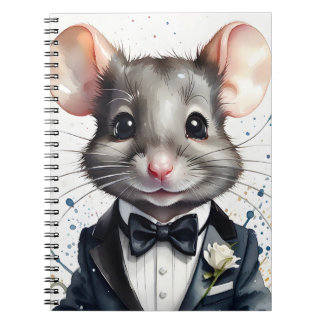 Tuxedo svart bläddringsfack för vattenfärg Cute Mo Anteckningsbok