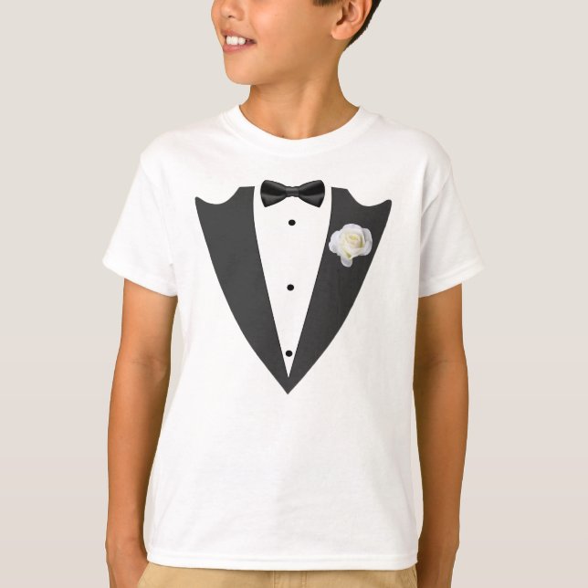 Tuxedo svart och vit T-Shirt (Framsida)