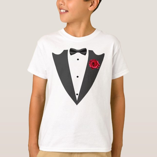 Tuxedo svart och vit T-Shirt (Framsida)