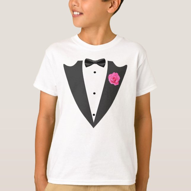 Tuxedo svart och vit T-Shirt (Framsida)