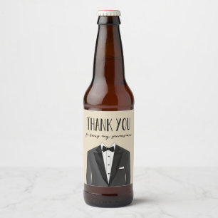 Tuxedo Tack Groomsman Beer-etikett Ölflaska Etikett