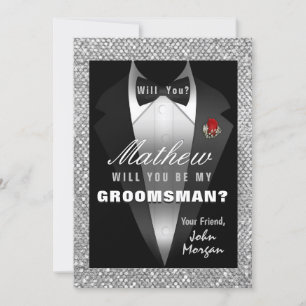 Tuxedo Var Min Bröllesman Inbjudningar