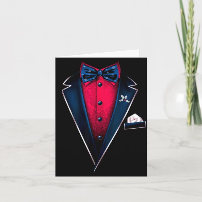 Tuxedo With Bowtie For Christmas And Special Occas Kort (Framsida)