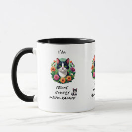 Tuxedokatt blomster FELin katt-meow-velous  Mugg