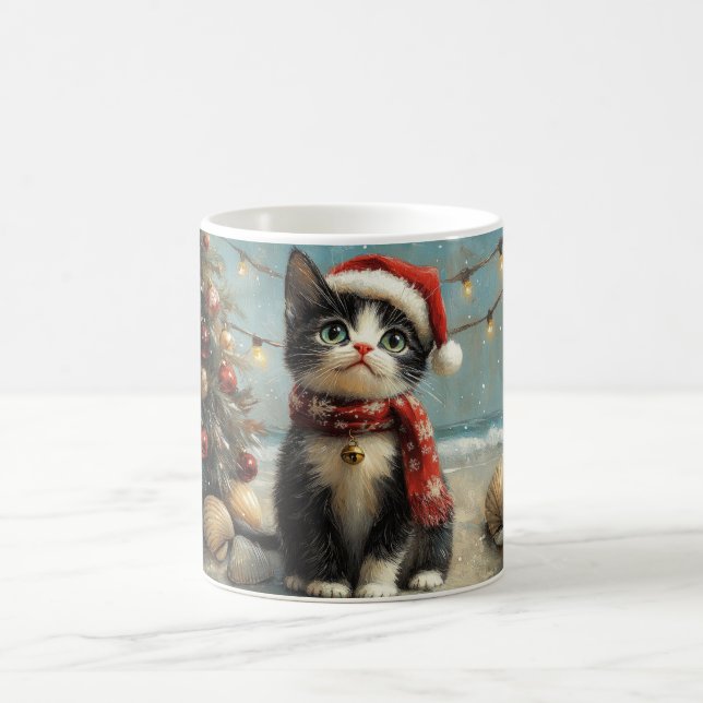 Tuxedokatt Jul Vintage Strand Kaffemugg (Center)