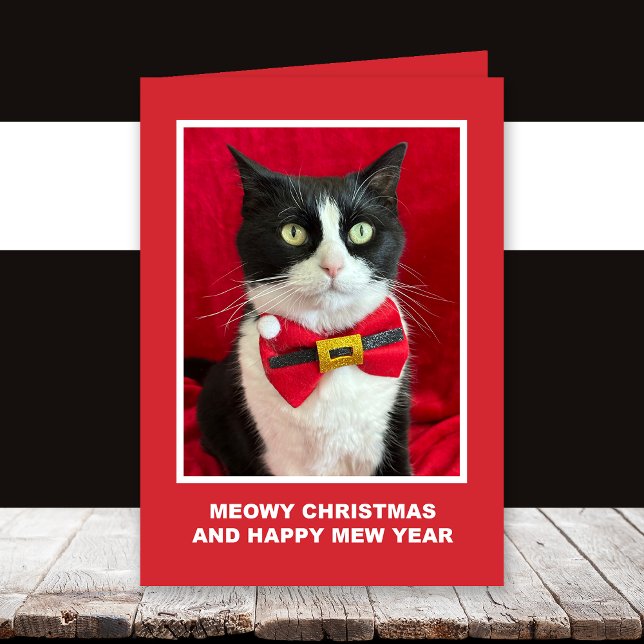 Tuxedokatt Julkort Meowy Kort (Skapare uppladdad)