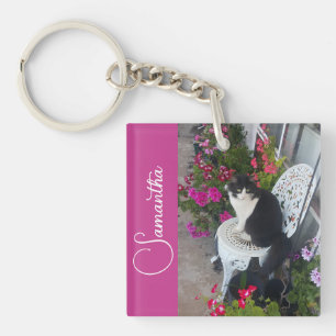 Tuxedokatt Katter och blommor Flicknamn Mörk rosa