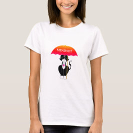 Tuxedokatt med paraply t shirt