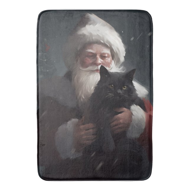 Tuxedokatt med Santa Claus Festive Jul Badrumsmatta (Framsidan (Vertikal))