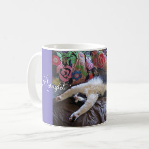 Tuxedokatt Söt gör en mexikansk våg Roliga katter Kaffemugg