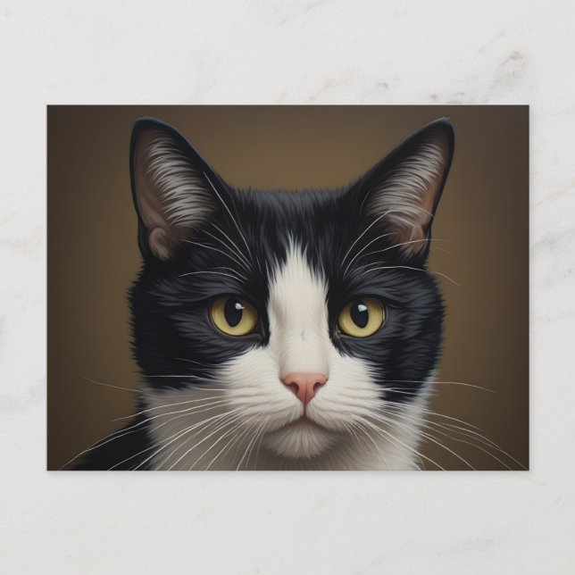Tuxedokatt vykort konst (Framsida)