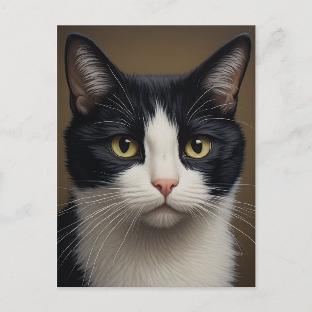 Tuxedokatt vykort konst (Framsida)