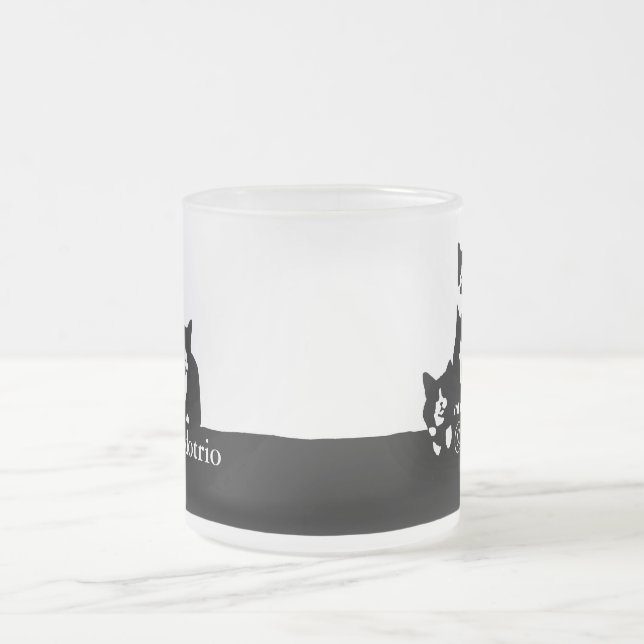 TuxedoTrio frostad Glass mugg (Center)