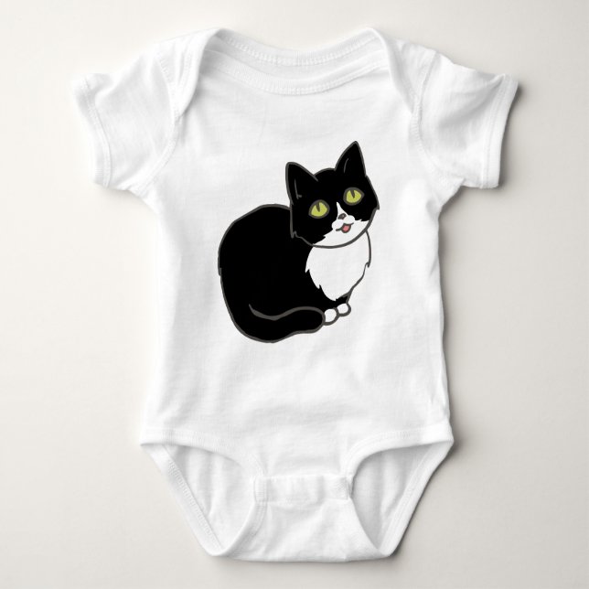 Tuxie Tuxedo Cat Tee Shirt (Framsida)