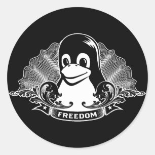 Tuxpingvin - (linuxen, den öppna källan, Copylef Runt Klistermärke
