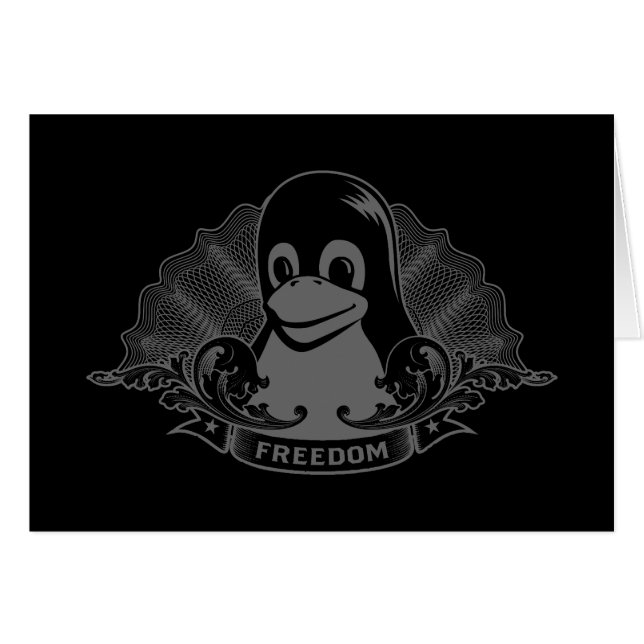 Tuxpingvin - (linuxen, den öppna källan, Copyleft, Hälsningskort (Framsidan Horizontal)