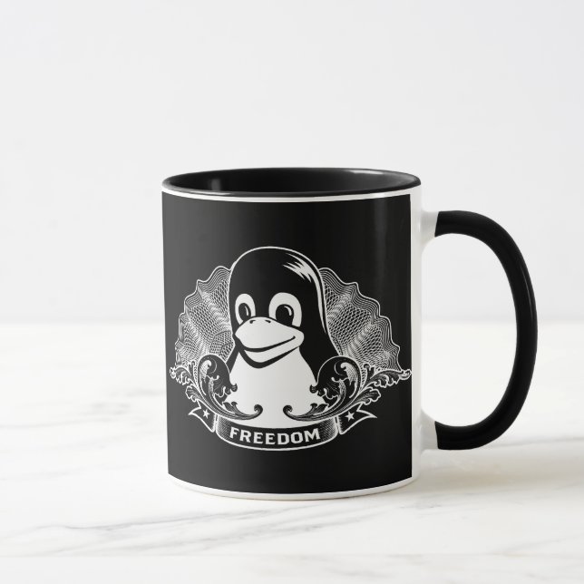 Tuxpingvin - (linuxen, den öppna källan, Copyleft, Mugg (Höger)