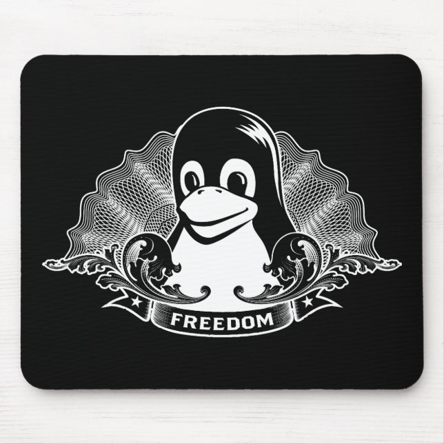 Tuxpingvin - (linuxen, den öppna källan, Copyleft, Musmatta (Framsidan)