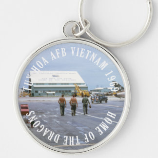 Tuy Hoa AFB Vietnam Keychain Rund Silverfärgad Nyckelring