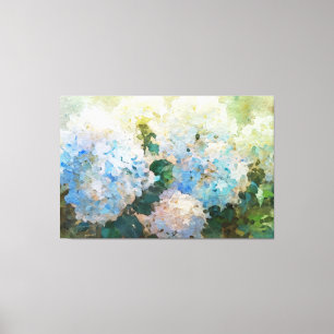 *~* TV2 Blue Rosa Hydrangea art Kanvastryck