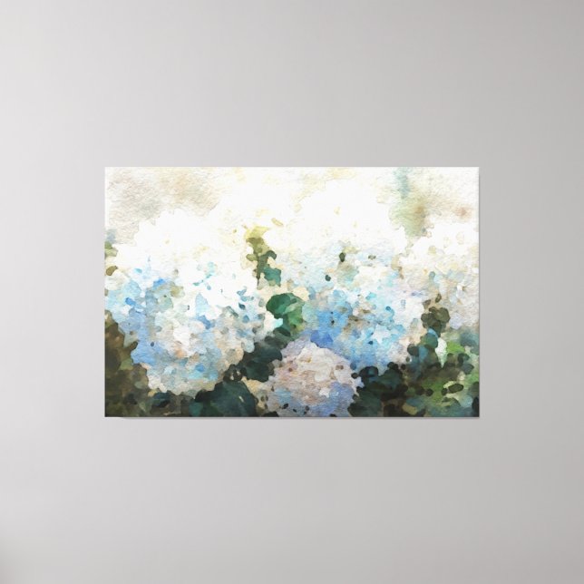 *~* TV2 Blue Rosa Hydrangea Kanvastryck (Framsida)