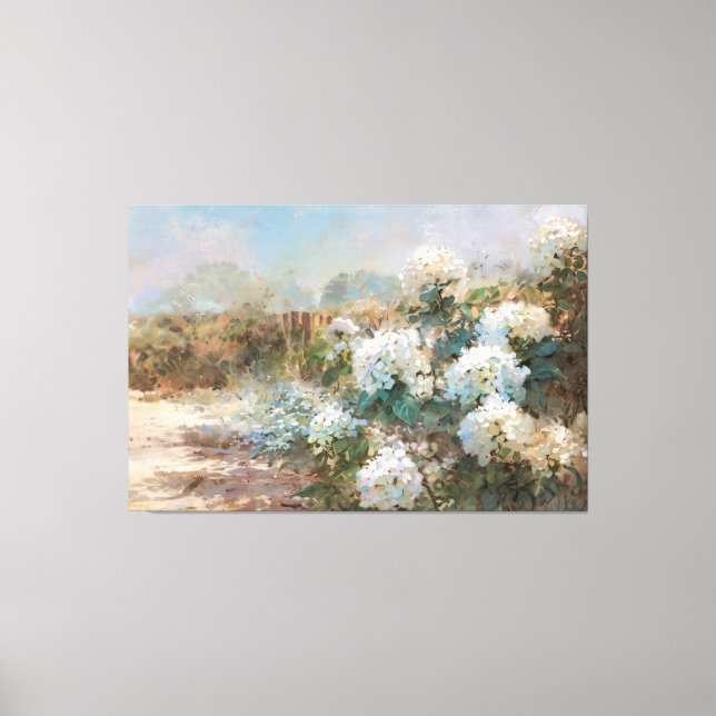 *~* TV2 Sand Beach Hydrangea art Kanvastryck (Framsida)